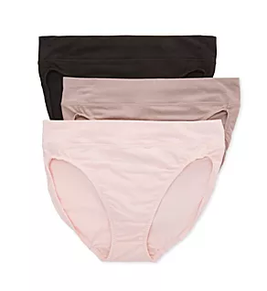 No Pinching No Problems Hi Cut Panty - 3 Pack Blush/Mink/Black S