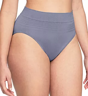 No Pinching. No Problems. Seamless Hi-Cut Panty Silver 2X