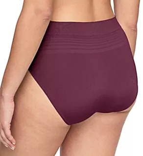 No Pinching. No Problems. Seamless Hi-Cut Panty Burgandy XL