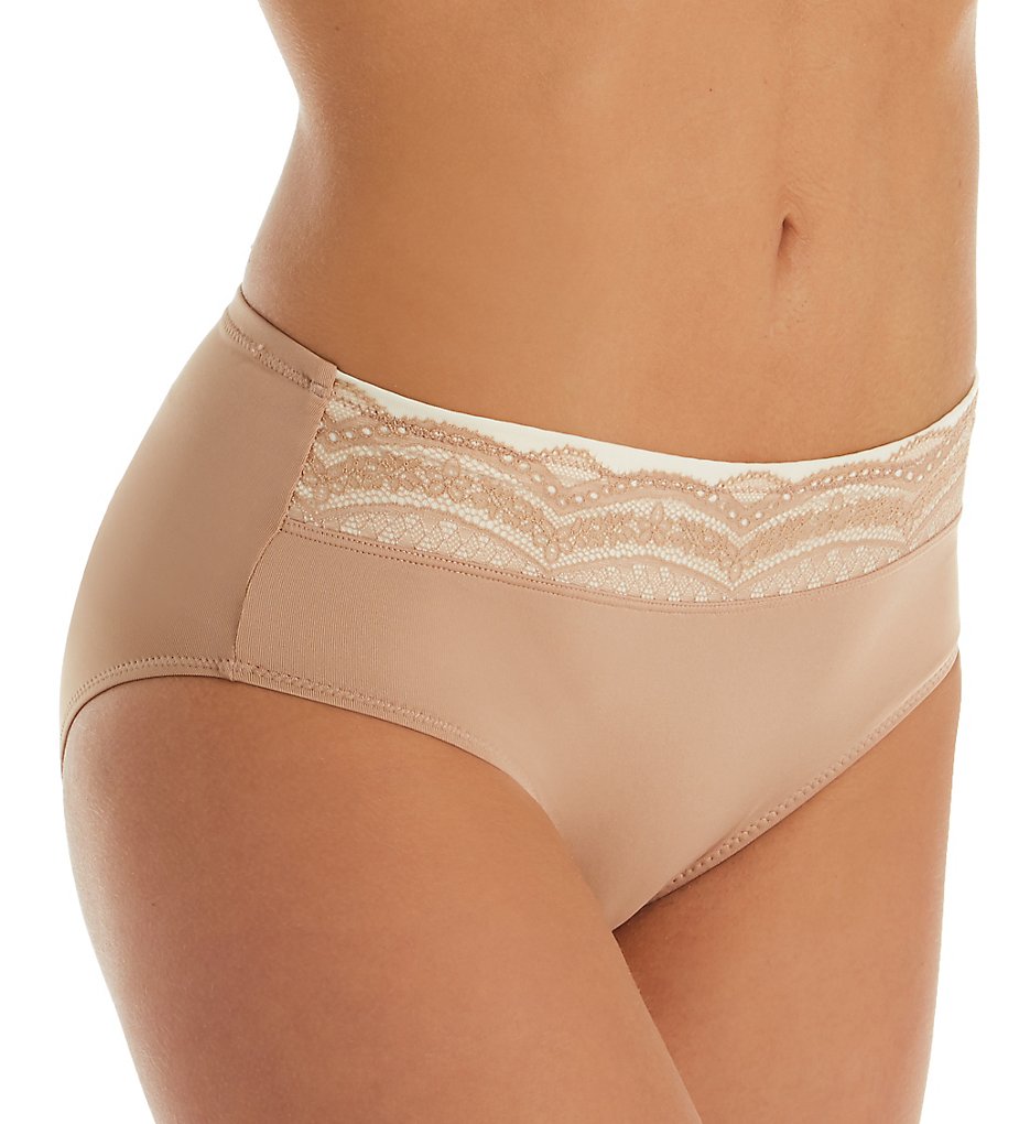 Warners : Warners RU7401P No Pinching. No Problems. Hipster Panty with Lace (ToastedAlmond/Gardenia XL)
