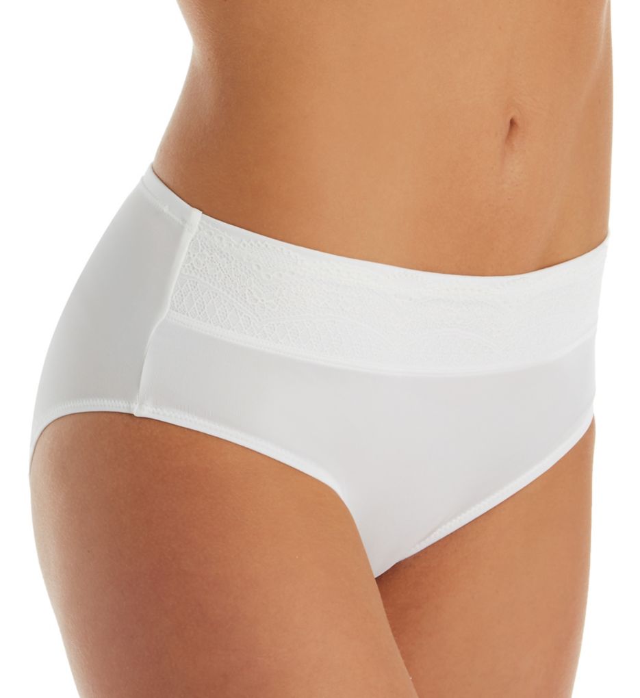 Warner's - Warner's RU7401P No Pinching. No Problems. Hipster Panty with Lace (White/Rosewater L)