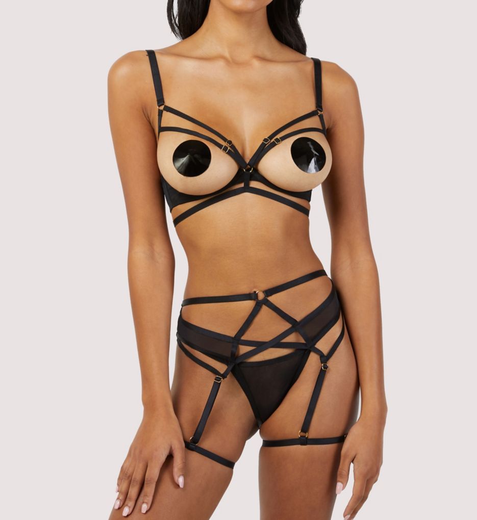 Wolf And Whistle Strappy Open Cup Balconette Bra - Black – Dolls Kill