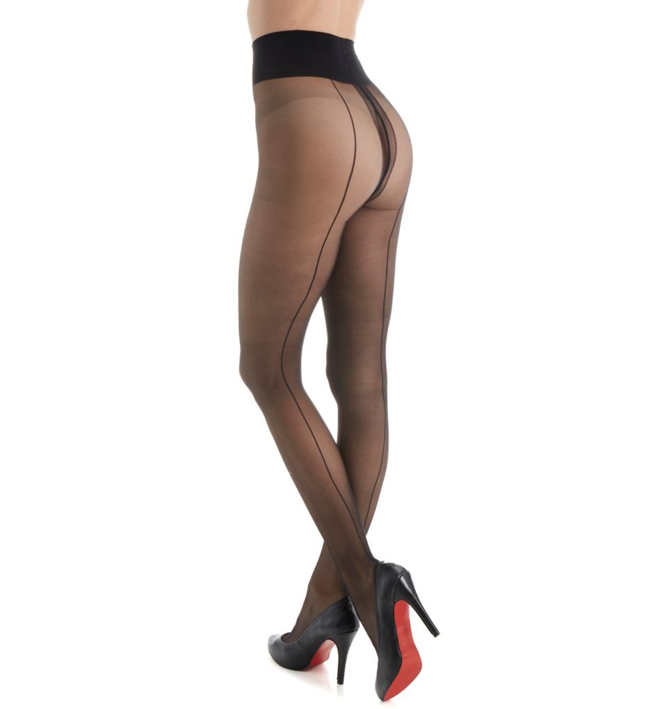 Wolford Individual 10 Back Seam Tights - TrousseauOfDallas