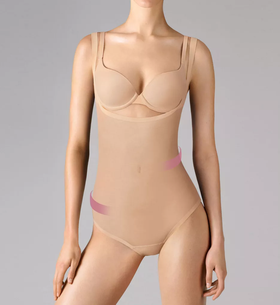 Tulle Forming String Torsette Bodysuit Nude 34