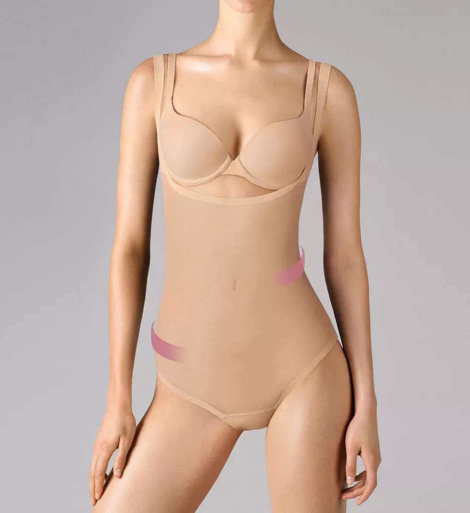 Tulle Forming String Torsette Bodysuit Nude 34