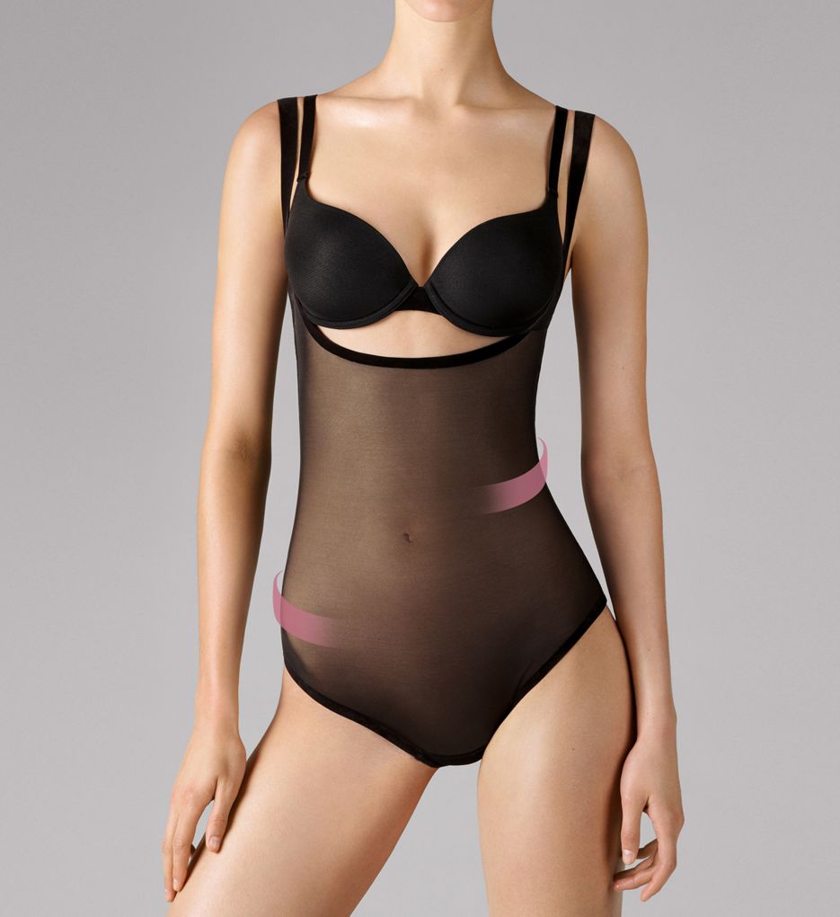 Black High-rise tulle briefs, Wolford