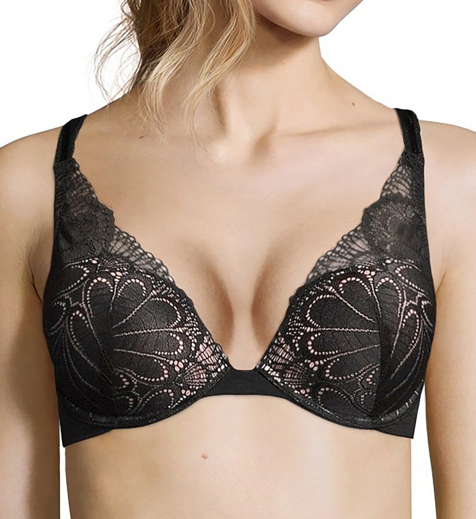 Wonderbra BLACK Ultimate Plunge Push-Up Bra US 32D UK 32D for sale online