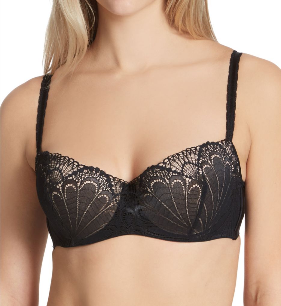 Glamorous Satin Balconette Bra - Low Coverage, Padded, Under-wired