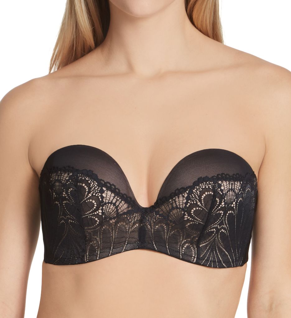 Strapless Bra with Graduated Padding and Plunge Front