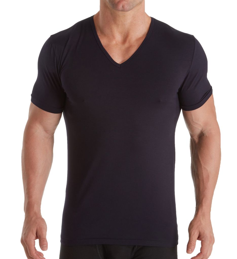 Linear Compositions Cotton V-Neck T-Shirt-fs