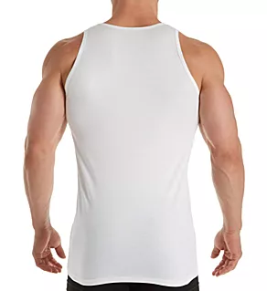 Pure Comfort Cotton Stretch Tank Wht 2XL