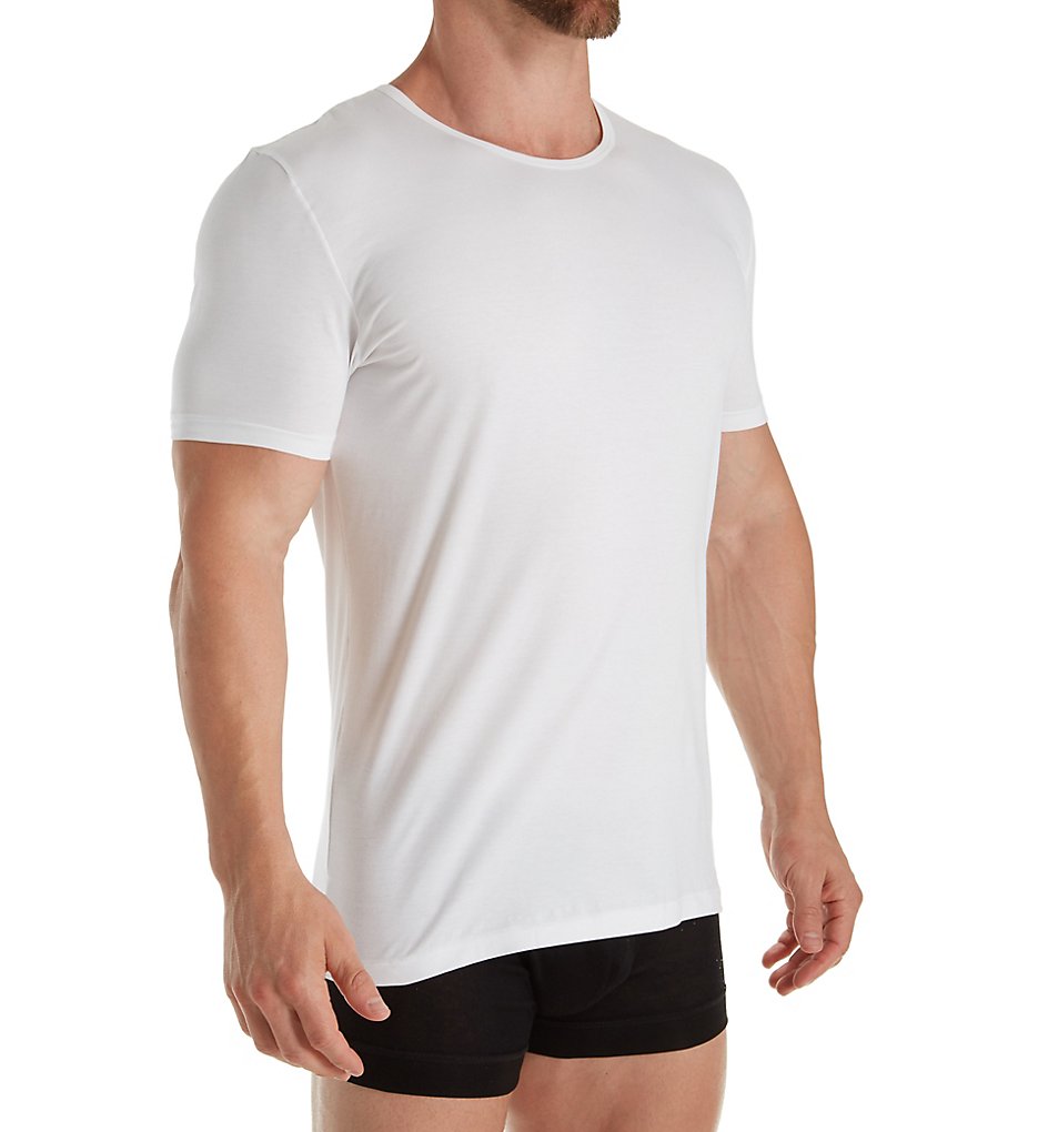 Zimmerli 1721461 Pure Comfort Cotton Stretch Crew Neck T-Shirt (White)