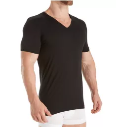 Pure Comfort Cotton Stretch V Neck T-Shirt Blk 2XL