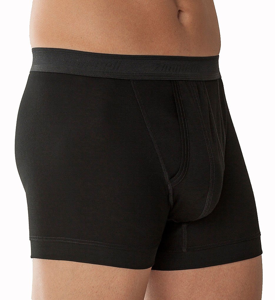 Zimmerli 220-547 Business Class Open Fly Boxer Briefs (Black)