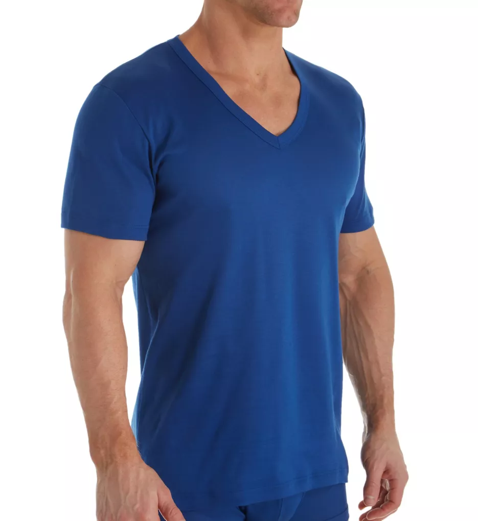 Business Class V- Neck T-Shirt BluQua L by Zimmerli