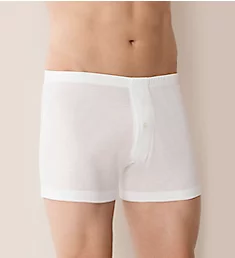 Business Class Open Button Fly Boxer WHT S