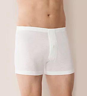 Business Class Open Button Fly Boxer WHT 2XL