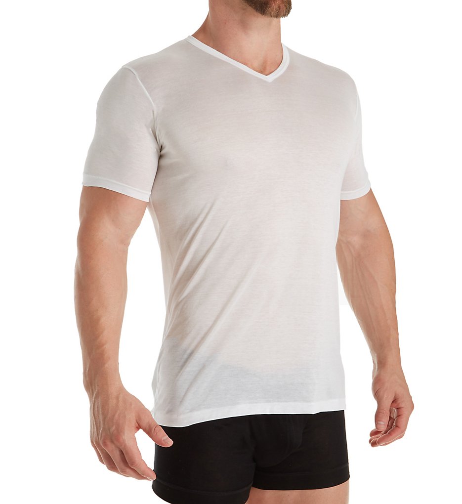 Zimmerli 2528122 Royal Classic V Neck T-Shirt (White)