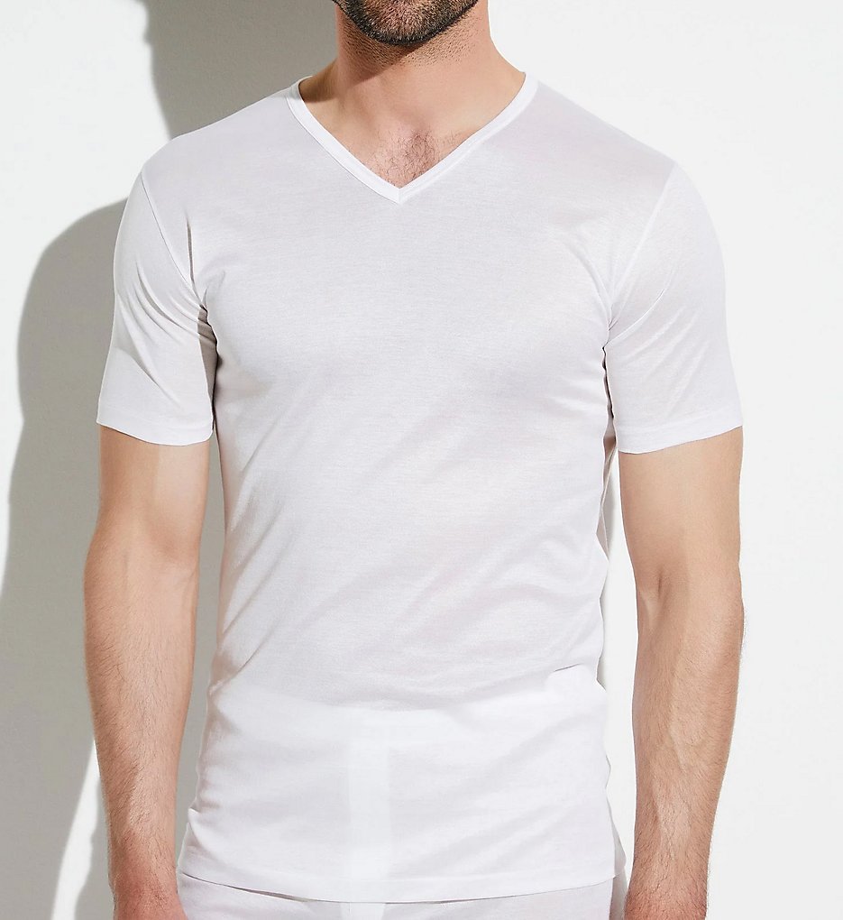 Zimmerli 2528122 Royal Classic V Neck T-Shirt (White)
