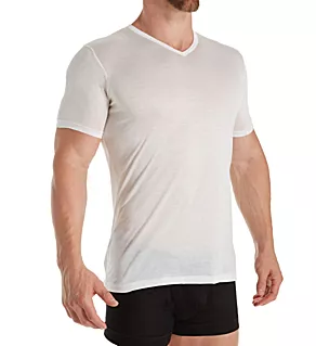 Royal Classic V Neck T-Shirt White 2XL