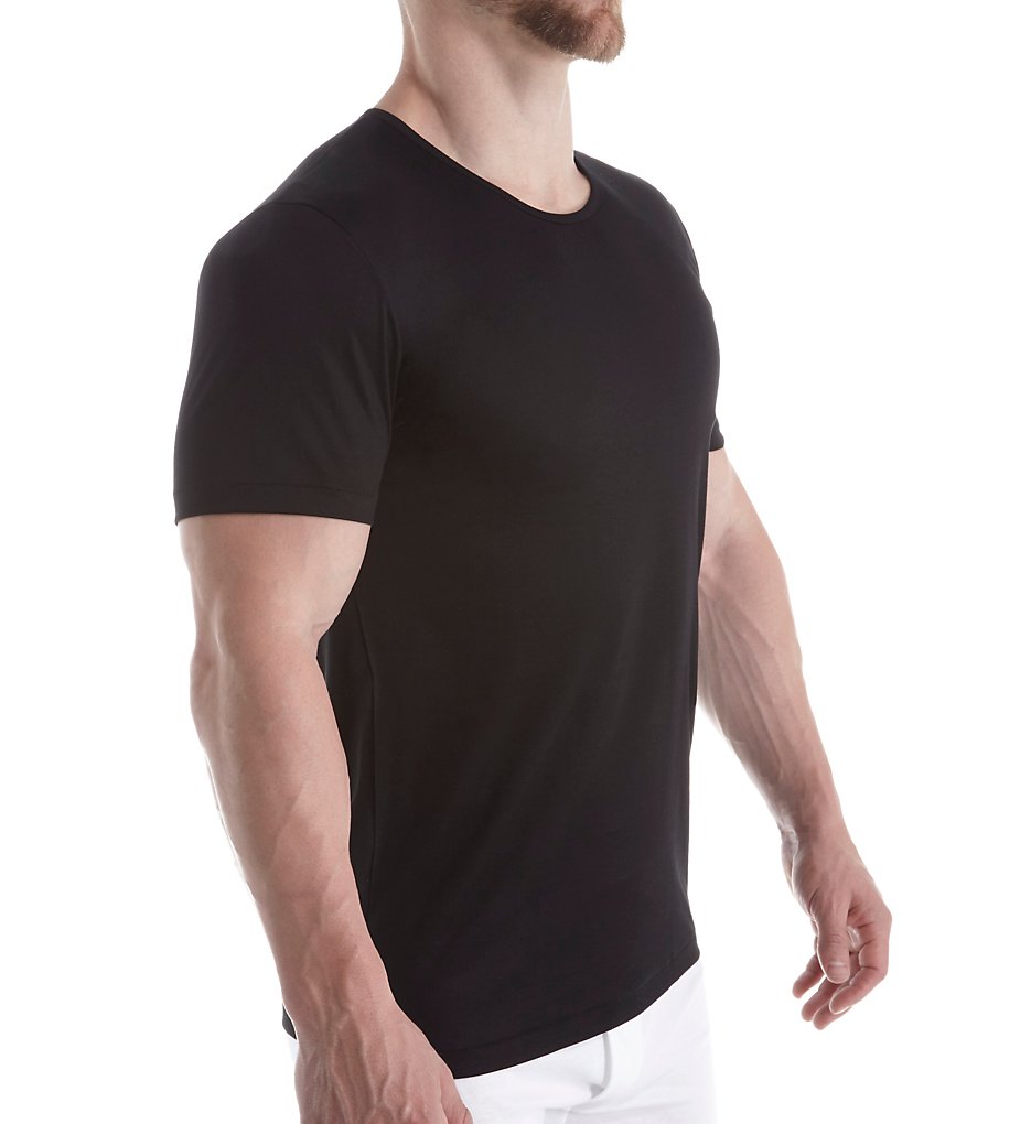 Zimmerli 2861441 Sea Island Luxury Cotton Crew Neck T-Shirt (Black)