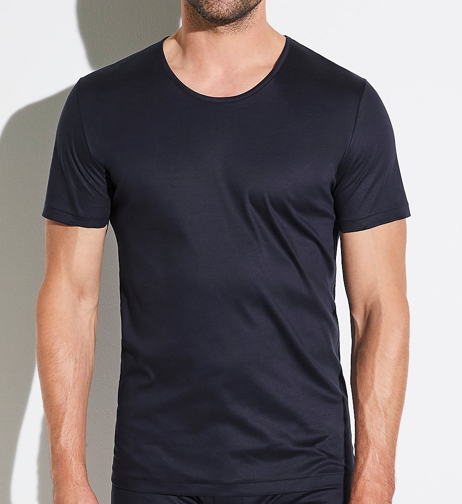 Zimmerli 2861441 Sea Island Luxury Cotton Crew Neck T-Shirt (Black)