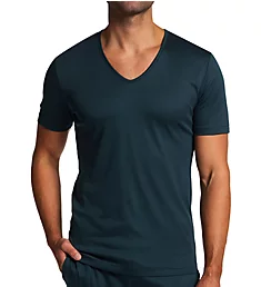 Sea Island Luxury Cotton V Neck T-Shirt Midnight Navy M