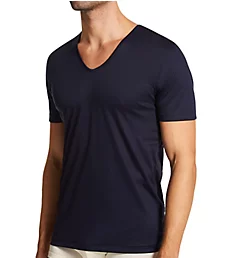 Sea Island Luxury Cotton V Neck T-Shirt Navy M