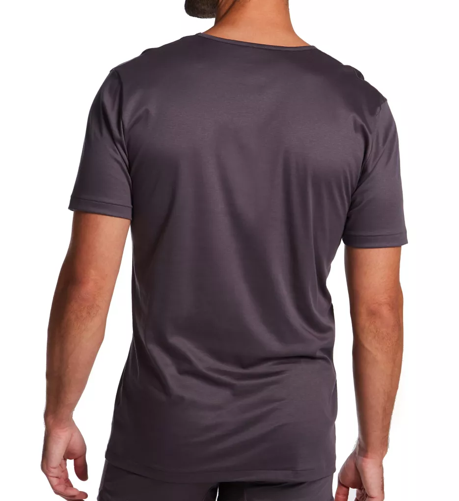 Sea Island Luxury Cotton V Neck T-Shirt Dark Grey L