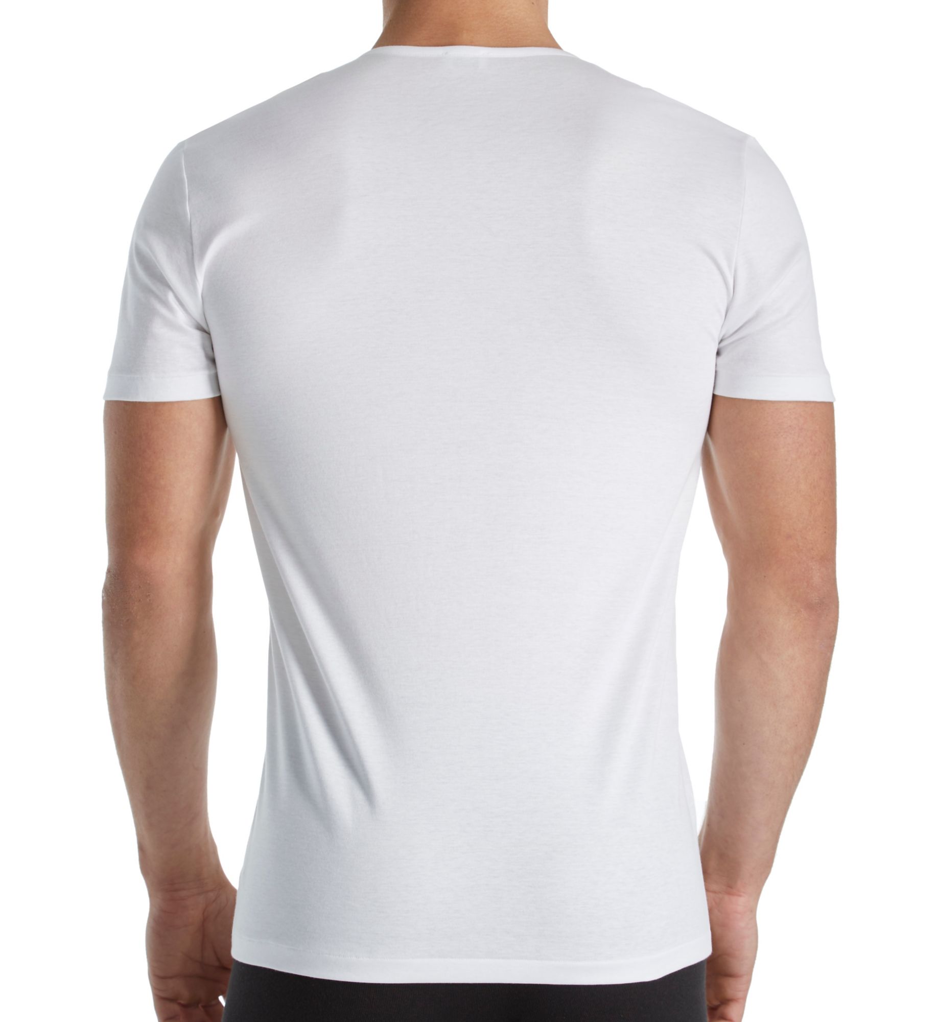 Zimmerli Sea Island Luxury Cotton V Neck T-Shirt WHT S  - Image 2