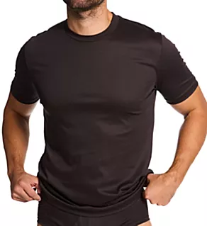 Sea Island Luxury Cotton Wide Crew Neck T-Shirt Espresso XL