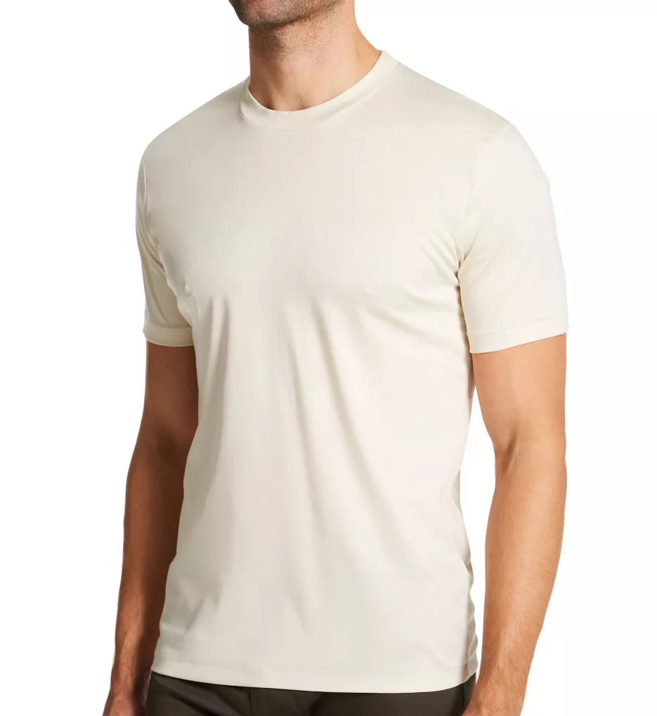 Sea Island Luxury Cotton Wide Crew Neck T-Shirt SAAND 2XL