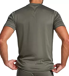Sea Island Luxury Cotton Wide Crew Neck T-Shirt Dark Sage XL