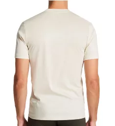 Sea Island Luxury Cotton Wide Crew Neck T-Shirt Sand L