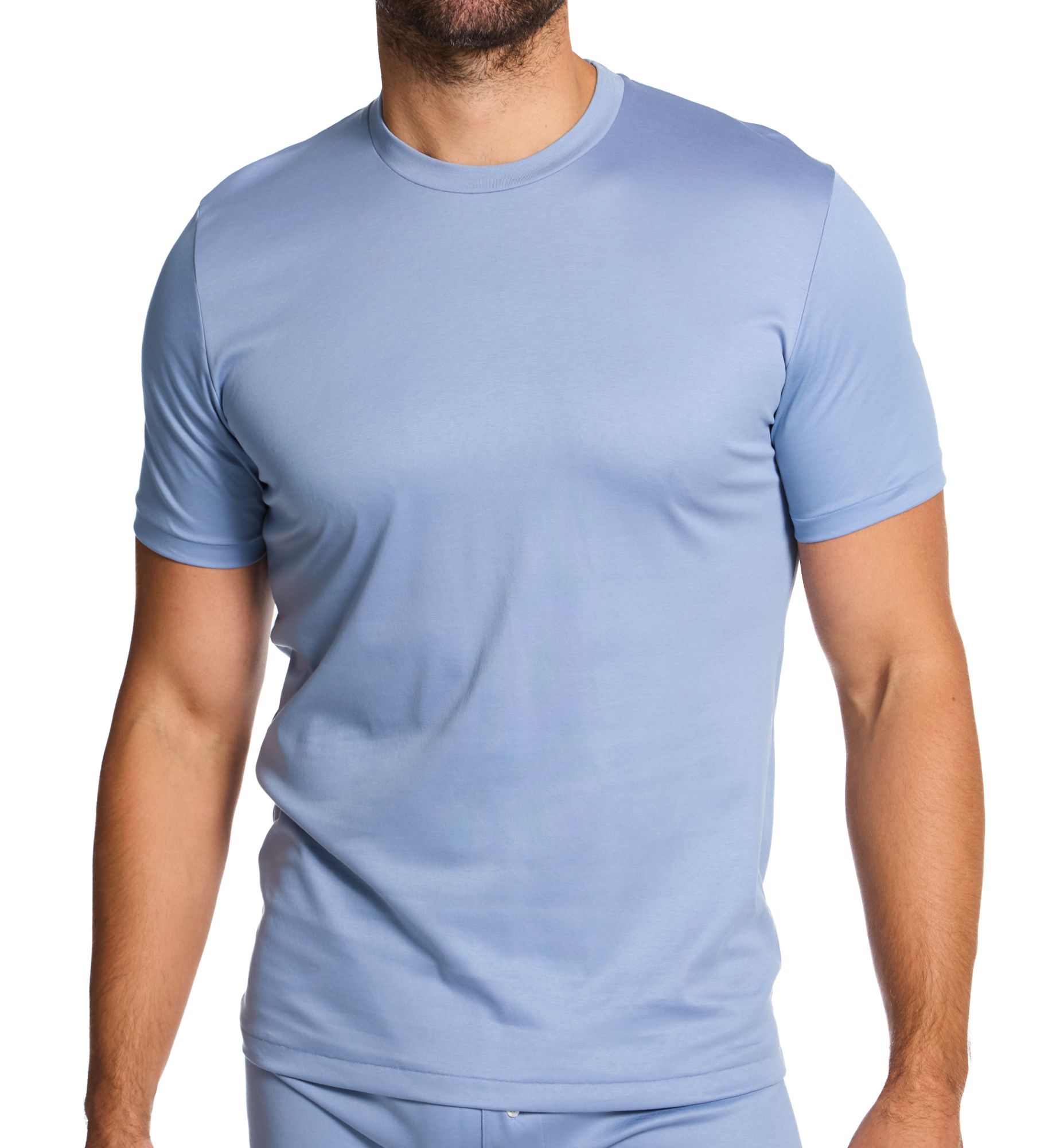 Zimmerli Sea Island Luxury Cotton Wide Crew Neck T-Shirt Mountain Lake 2XL  - Image 1