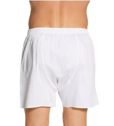 Cotton Woven Stripe Button Fly Boxer WHT S