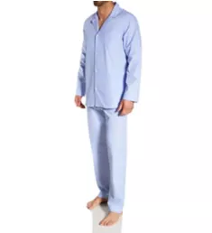 Cotton Woven Pajama Set Light Blue S