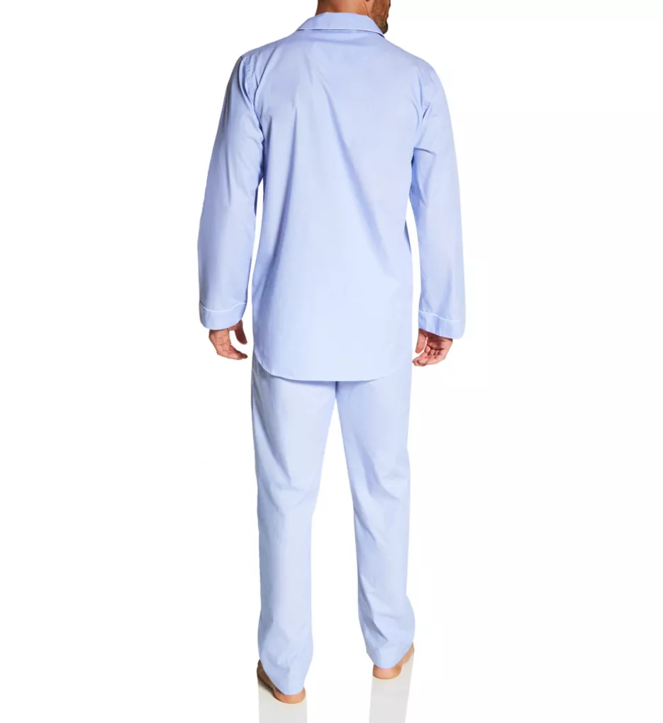 Cotton Woven Pajama Set Light Blue S