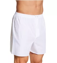 Cotton Woven Button Fly Boxer WHT S