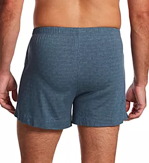 Pureness Printed Button Fly Boxer Linear Geo Blue M