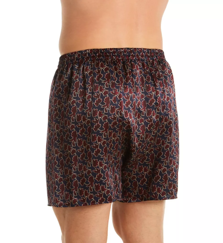 100% Silk Solid Boxers Leafs S
