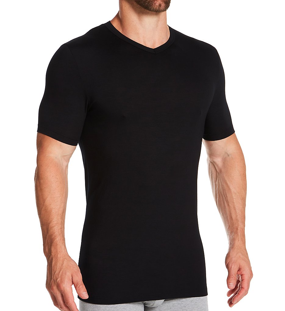 Zimmerli 7001346 Pureness V-Neck T-Shirt (Black)