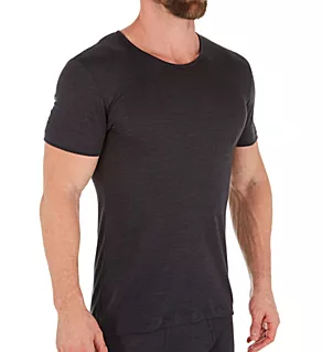 Wool & Silk Blend Crew Neck T-Shirt CHAR 2XL