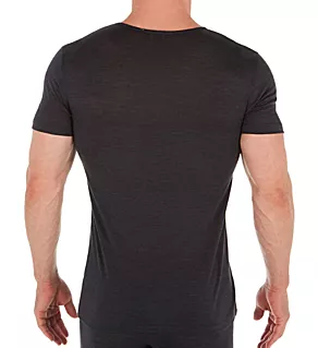 Wool & Silk Blend Crew Neck T-Shirt CHAR 2XL