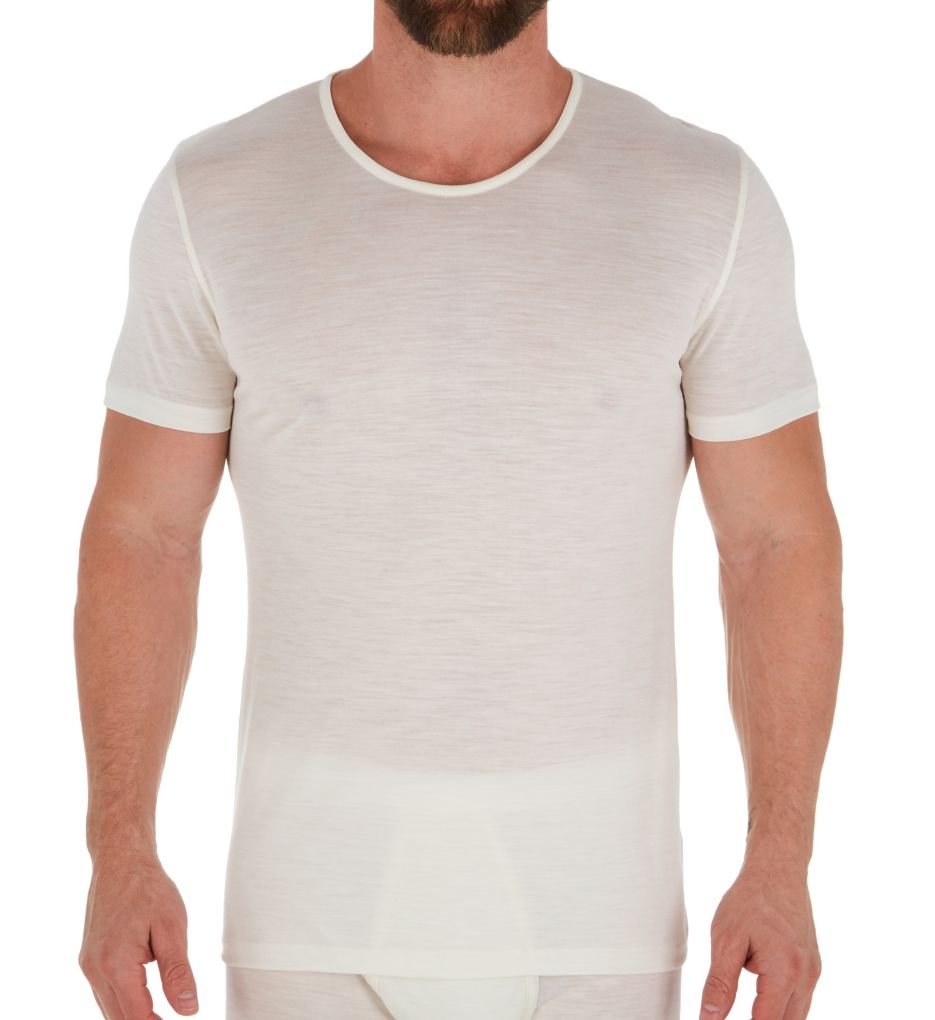 Wool & Silk Blend Crew Neck T-Shirt-fs