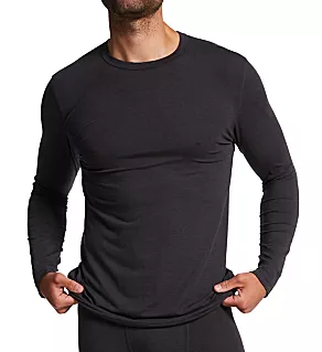 Cozy Comfort Long Sleeve Slim Fit Crew Shirt Raven M