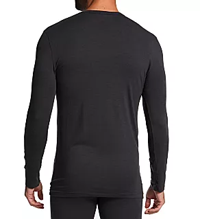 Cozy Comfort Long Sleeve Slim Fit Crew Shirt Raven M