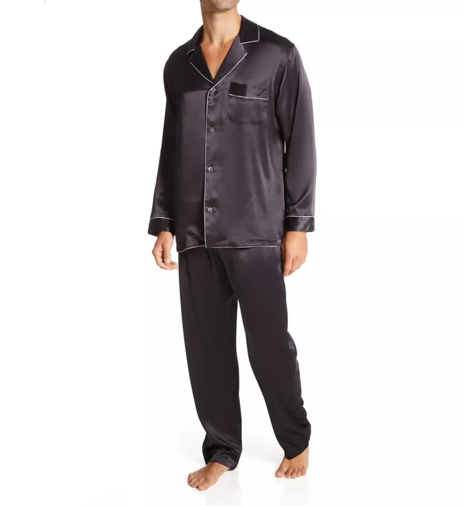 100% Silk Long Sleeve Pajama Set Antha S