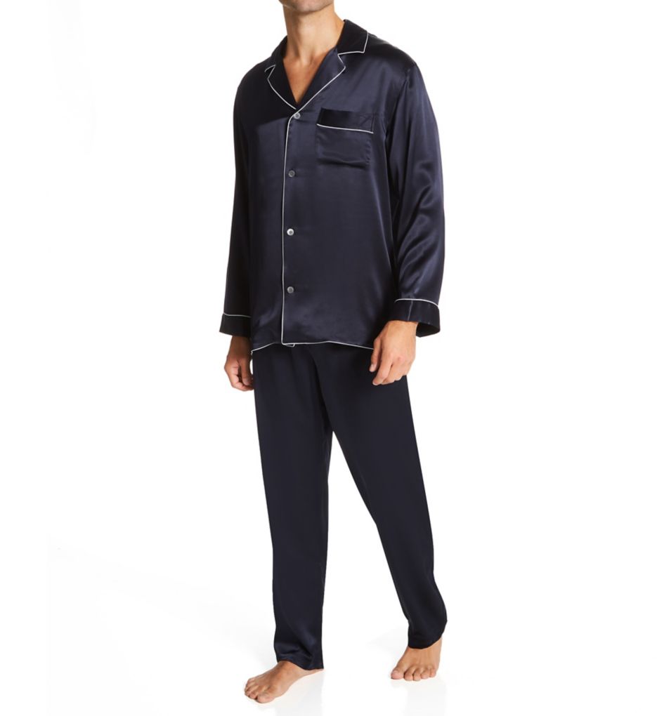 Image of 100% Silk Long Sleeve Pajama Set