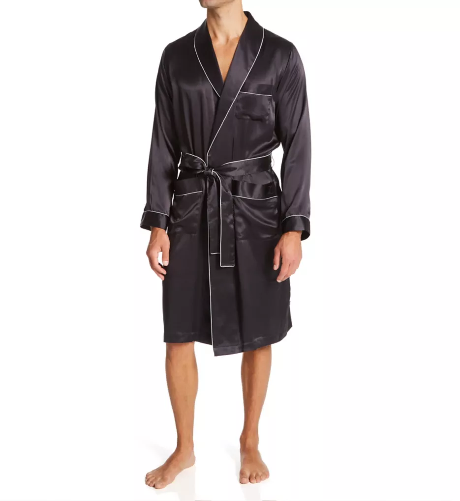 100% Silk Long Sleeve Robe Antha S